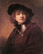 REMBRANDT Harmenszoon van Rijn Self Portrait as a Young Man  dh oil painting on canvas
